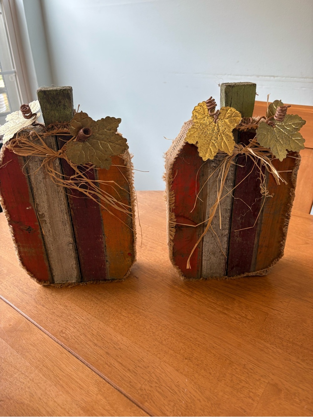 Rustic Multicolor Wooden Pumpkin Décor - Home Accents
